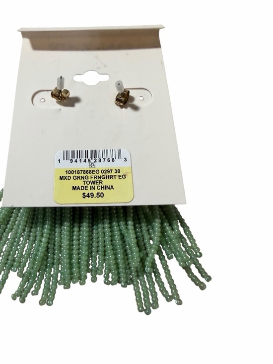 ON 34th Green Heart Tassel Earrings - Picture 2 of 2